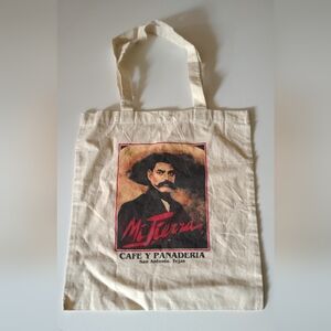 Vintage Graphic Print Canvas Tote Bag